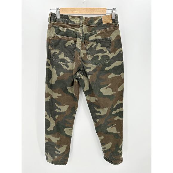 American Eagle AEO Jeans Women 4 Regular Green Camo Mom Corduroy Cotton Blend - Picture 2 of 9